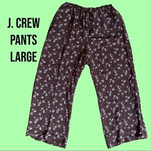 J. Crew Brown Floral Pants